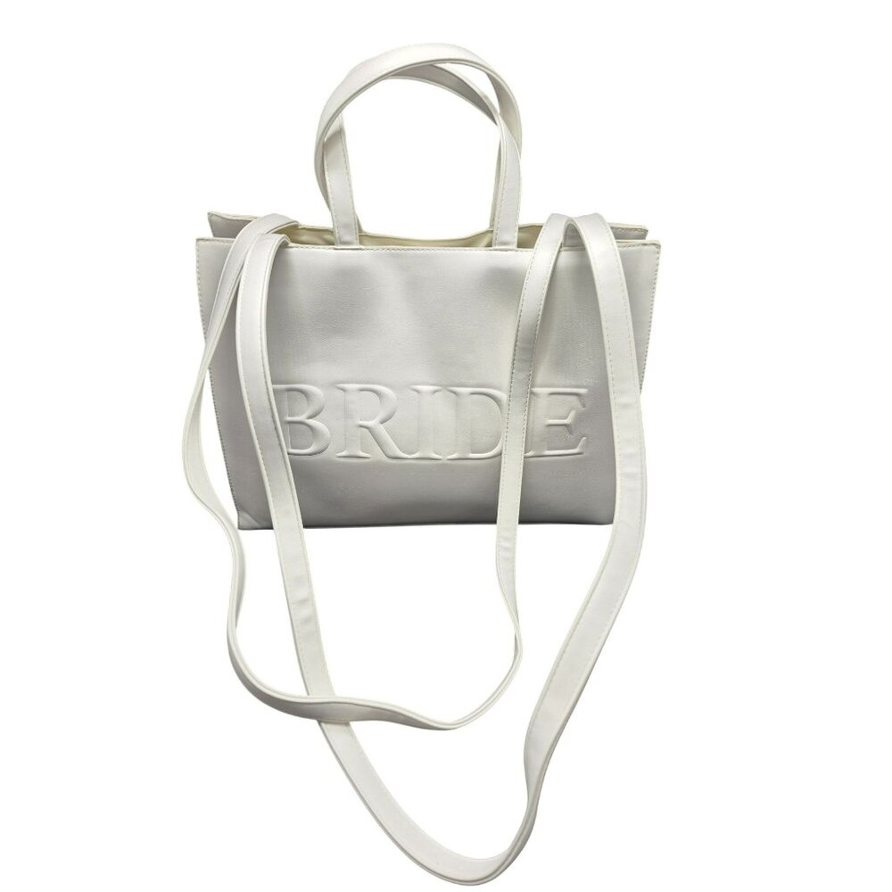 Roses Are Red Bride Tote Bag Shoulder Bag Purse Travel Bag Embossed White